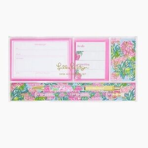 NWT Lilly Pulitzer Desk Accessories Set in Pineapple Shake Pattern